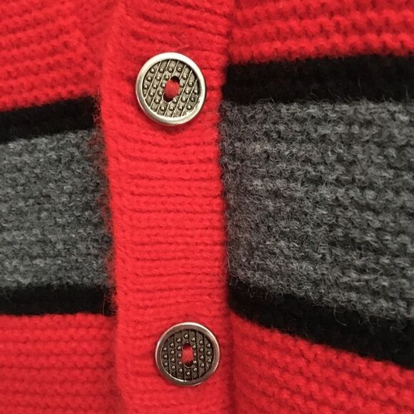 Vintage striped button up knit vest M/L* - Picture 6 of 6